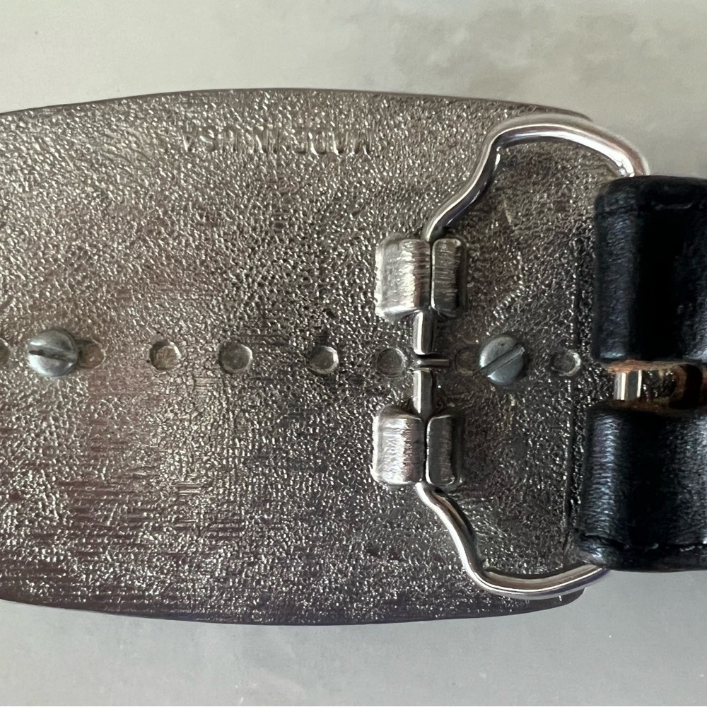 Justin Top Grain Men’s Size 36 Cowhide Western Floral Tooled Belt Silver Buckle - Picture 4 of 12